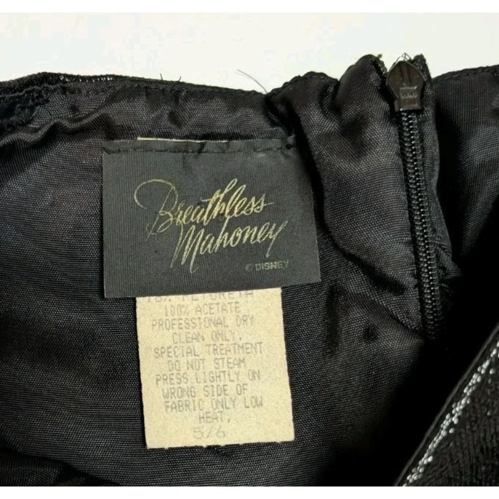 Vintage 1990s Disney Breathless Mahoney Black Shimmer‎ Cocktail Dress Size 5/6
